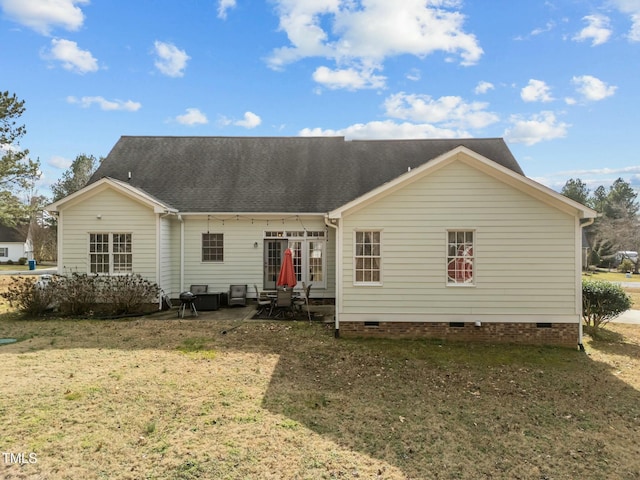 226 Fletcher Ridge Rd, Timberlake, NC 27583 - back of property with crawl space, a patio, and a yard