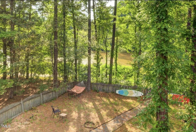 view of yard with fence
