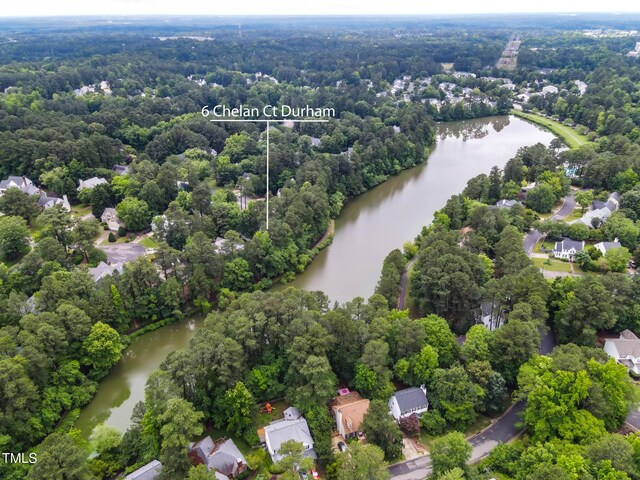 6 Chelan Ct, Durham, NC 27713 - aerial view of a nearby body of water