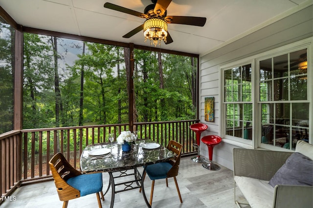 6 Chelan Ct, Durham, NC 27713 - sunroom with ceiling fan and outdoor dining area