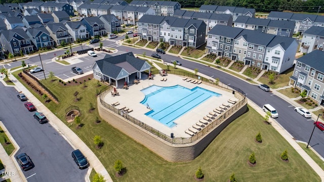 321 Devon Cliffs Dr, Wake Forest, NC 27587 - drone / aerial view of a pool area