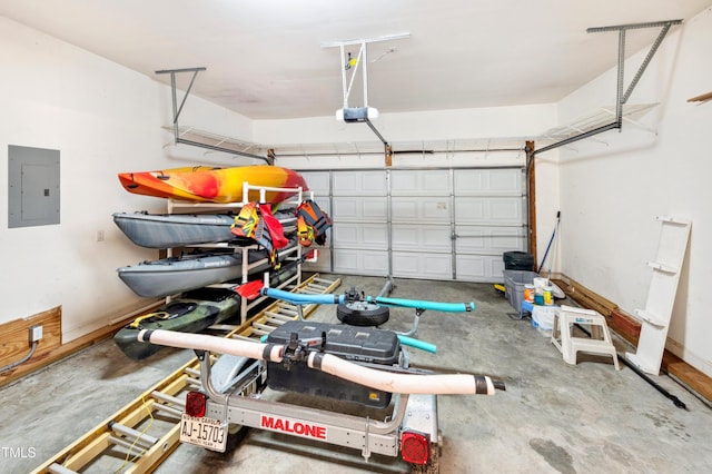 garage with electric panel