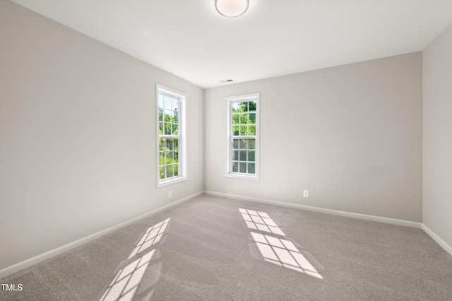empty room featuring baseboards and carpet floors