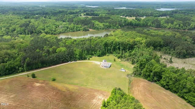 675 Anderson Creek Rd, Henderson, NC 27537 - birds eye view of property featuring a water view, a rural view, and a wooded view