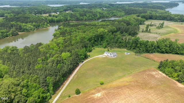 675 Anderson Creek Rd, Henderson, NC 27537 - aerial view with a water view, a view of trees, and a rural view