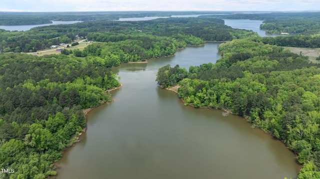 675 Anderson Creek Rd, Henderson, NC 27537 - birds eye view of property with a water view and a wooded view