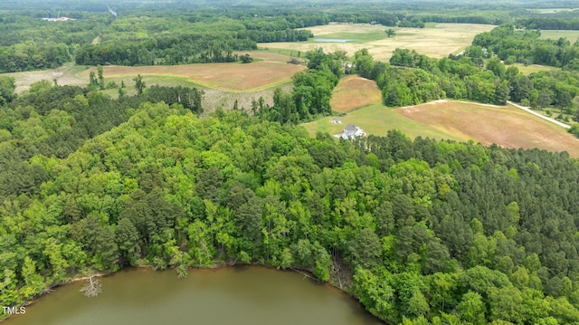 675 Anderson Creek Rd, Henderson, NC 27537 - bird's eye view with a water view and a wooded view