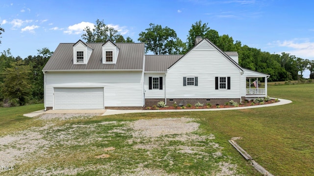 675 Anderson Creek Rd, Henderson, NC 27537 - view of front of house featuring crawl space, driveway, a front yard, and a garage
