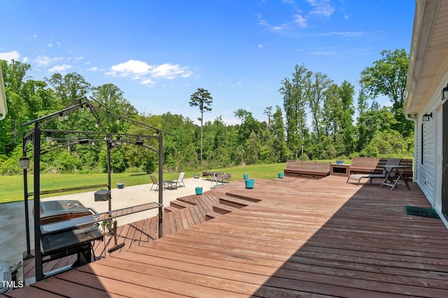 675 Anderson Creek Rd, Henderson, NC 27537 - wooden terrace with a gazebo and a patio area