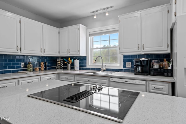 675 Anderson Creek Rd, Henderson, NC 27537 - kitchen featuring white cabinets, light stone countertops, and white appliances