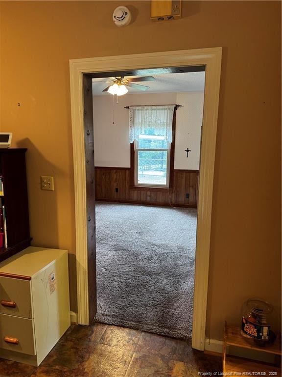 3903 Daytona Rd, Fayetteville, NC 28311 - corridor featuring carpet and wainscoting