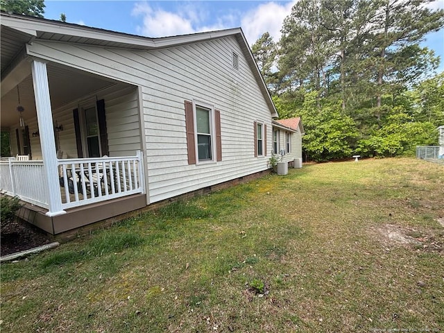3903 Daytona Rd, Fayetteville, NC 28311 - view of home's exterior with a yard, a porch, and cooling unit