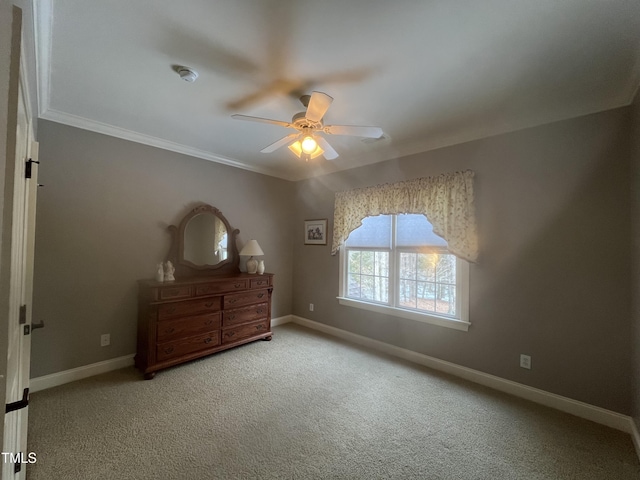 7212 Donneeford Rd, Wake Forest, NC 27587 - carpeted bedroom featuring baseboards, ornamental molding, and a ceiling fan