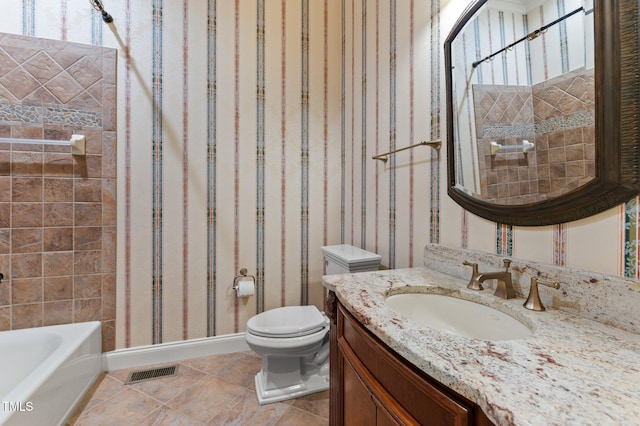 7212 Donneeford Rd, Wake Forest, NC 27587 - full bath featuring toilet, vanity, and baseboards
