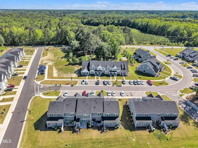 743 Hadstock Path, Zebulon, NC 27597 - aerial view featuring a residential view and a wooded view