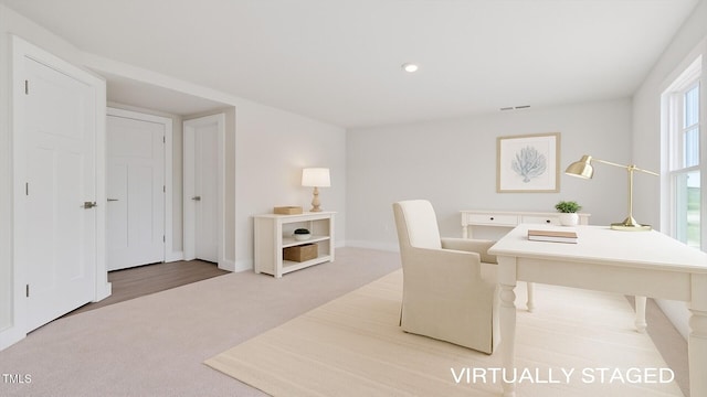 1073 Branch Line Ln, Apex, NC 27502 - office area with carpet flooring, baseboards, and recessed lighting