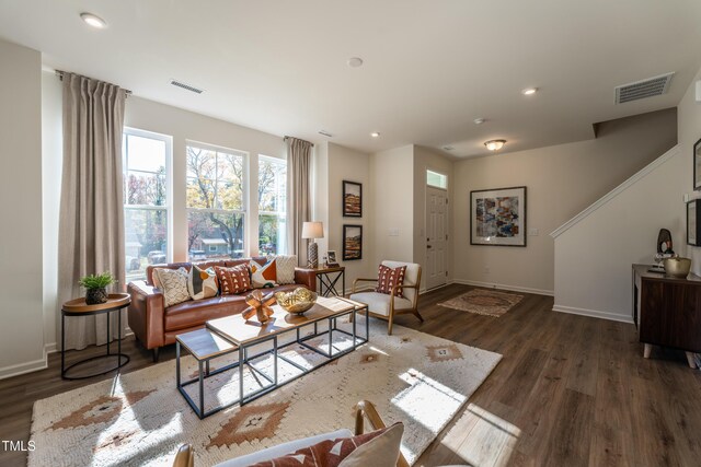 LOT5 Cooper St, Sanford, NC 27330 - living area featuring baseboards, visible vents, wood finished floors, and recessed lighting