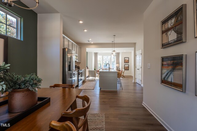 LOT5 Cooper St, Sanford, NC 27330 - hall with dark wood-style floors, recessed lighting, and baseboards