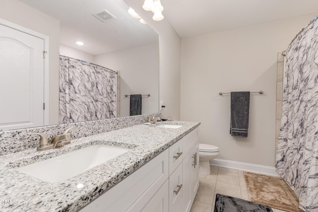 105 Forest Wood Dr, Salemburg, NC 28385 - full bathroom with toilet, a sink, baseboards, and visible vents