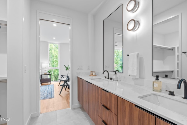 501 S Bloodworth St Unit 101, Raleigh, NC 27601 - full bath featuring tile patterned flooring, a sink, and double vanity