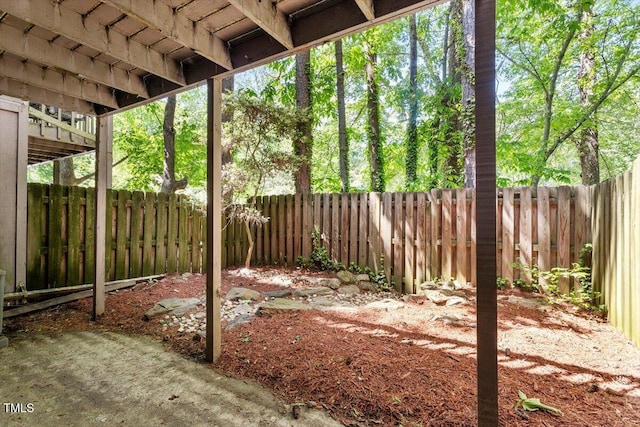 view of patio featuring a fenced backyard