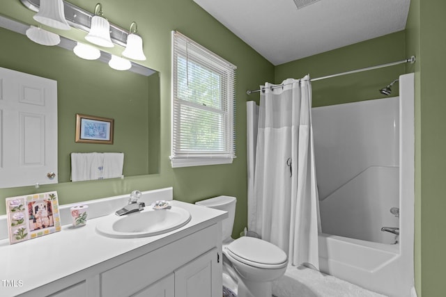 113 Denard St, Oxford, NC 27565 - full bath with shower / bath combo, vanity, toilet, and visible vents