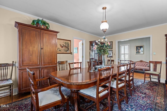 113 Denard St, Oxford, NC 27565 - dining area featuring wood finished floors and ornamental molding