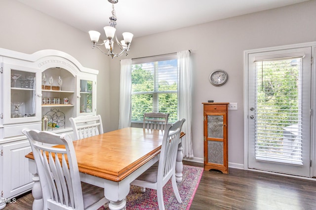 420 Cherry St, Fuquay Varina, NC 27526 - dining area featuring an inviting chandelier and dark wood-type flooring