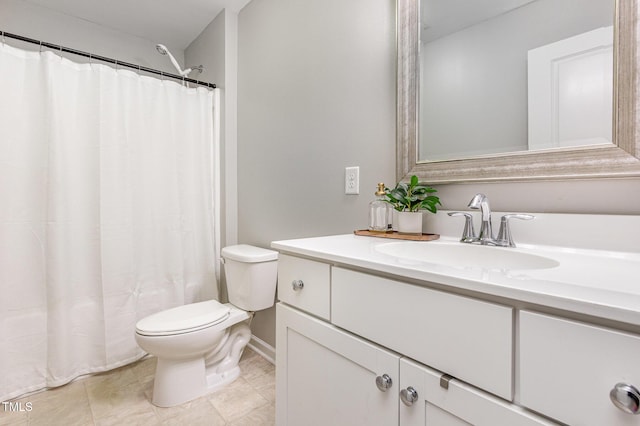 420 Cherry St, Fuquay Varina, NC 27526 - full bath with vanity, tile patterned flooring, toilet, and a shower with curtain