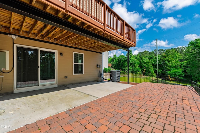 1101 Boxcar Way, Apex, NC 27502 - view of patio / terrace featuring fence, central AC unit, and a gate