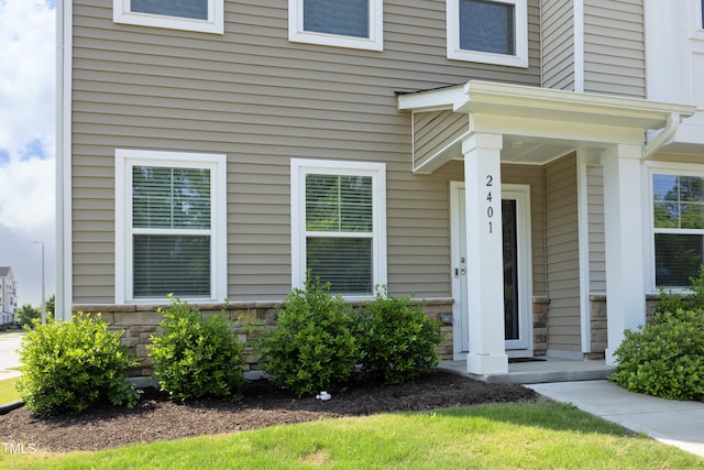 2401 Laurel Valley Way, Raleigh, NC 27604 - view of exterior entry with stone siding