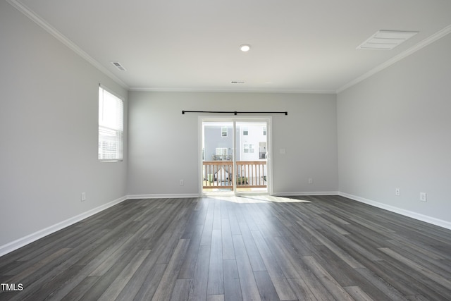 2401 Laurel Valley Way, Raleigh, NC 27604 - unfurnished room featuring dark wood finished floors, crown molding, and baseboards