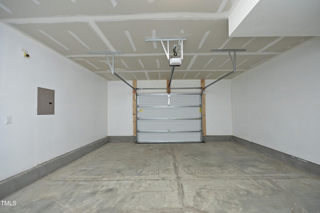 2401 Laurel Valley Way, Raleigh, NC 27604 - garage with electric panel, a garage door opener, and baseboards
