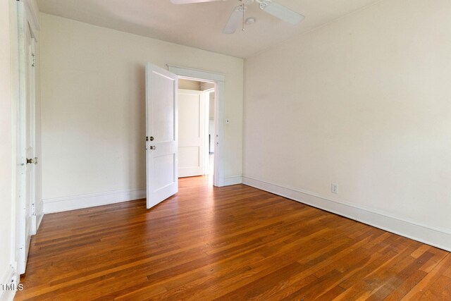 1308-10 Wake Forest Rd, Raleigh, NC 27604 - spare room featuring wood finished floors, ceiling fan, and baseboards