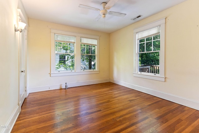 1308-10 Wake Forest Rd, Raleigh, NC 27604 - spare room with wood-type flooring, baseboards, and ceiling fan