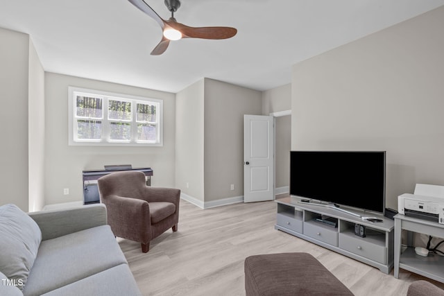 59 Mill Rd, Pittsboro, NC 27312 - living area featuring wood finished floors, ceiling fan, and baseboards