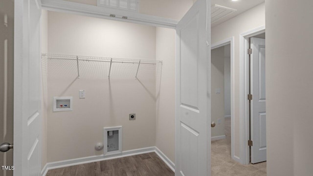 412 Ember St, Sanford, NC 27330 - laundry room with gas dryer hookup, hookup for an electric dryer, laundry area, baseboards, and hookup for a washing machine