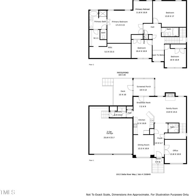 1012 Delta River Way, Knightdale, NC 27545 - floor plan / room layout