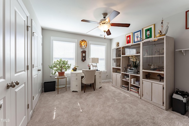 1013 Chelsea Run Ln, Apex, NC 27502 - carpeted home office with ceiling fan