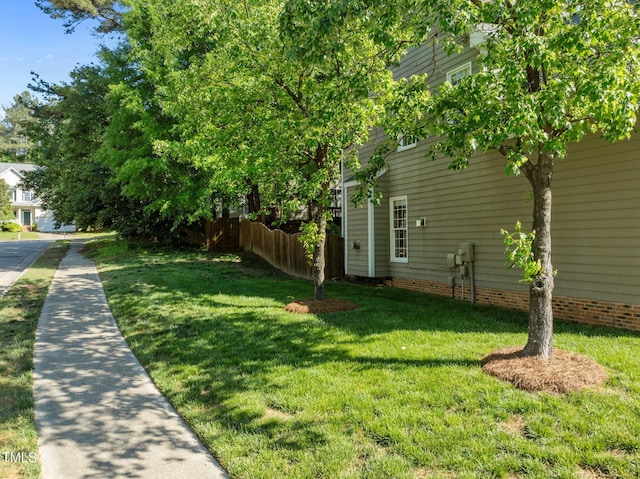 view of yard with fence