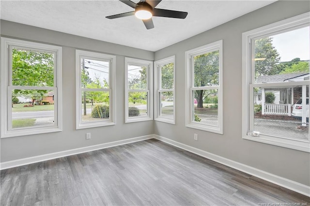 1833 Faber St, Fayetteville, NC 28304 - interior space featuring baseboards, wood finished floors, and ceiling fan