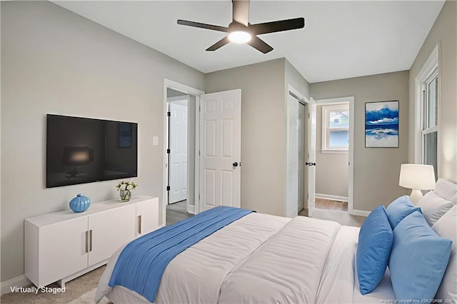 1833 Faber St, Fayetteville, NC 28304 - bedroom featuring baseboards and a ceiling fan