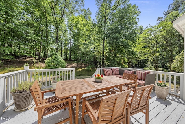deck featuring outdoor dining space