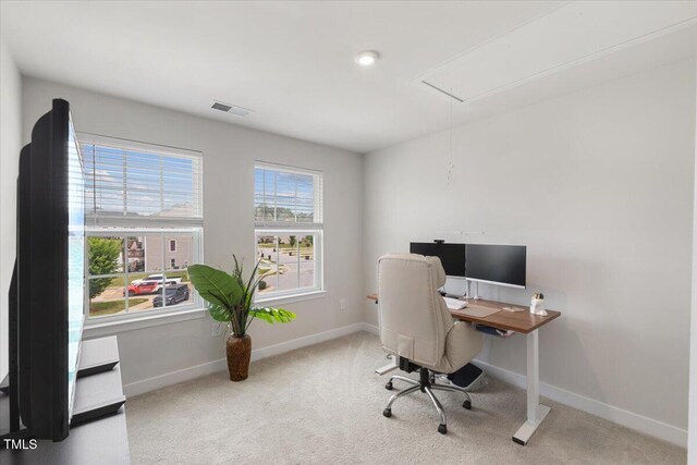 260 Amber Acorn Ave, Raleigh, NC 27603 - office space with attic access, baseboards, and carpet
