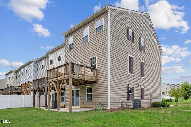 260 Amber Acorn Ave, Raleigh, NC 27603 - back of property with a patio area, a deck, and central AC unit