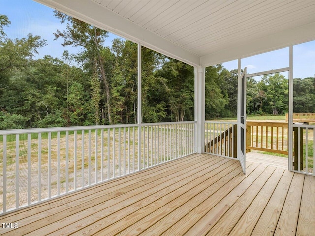 deck with a lawn
