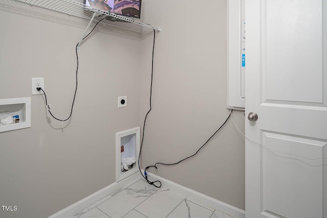 1018 Excite Ave, Morrisville, NC 27560 - laundry area featuring hookup for a washing machine, marble finish flooring, and electric dryer hookup