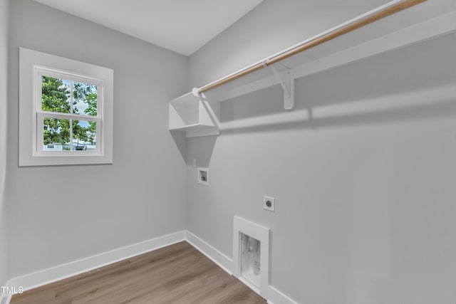 401 N Raiford St, Selma, NC 27576 - laundry area with hookup for an electric dryer, washer hookup, wood finished floors, and baseboards