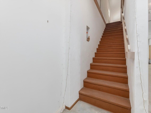 stairs with baseboards