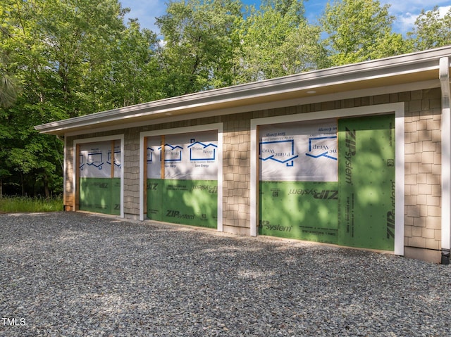 view of garage